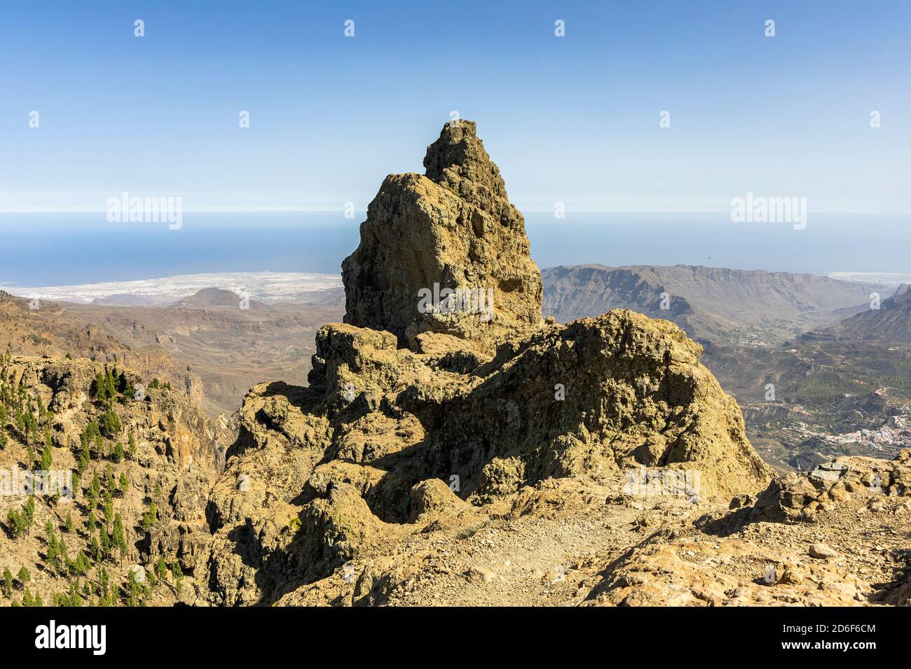 Blick vom Aussichtspunkt 'Pico de las Nieves' auf die hohen Berge von Gran Canaria, Spanien Stockfoto