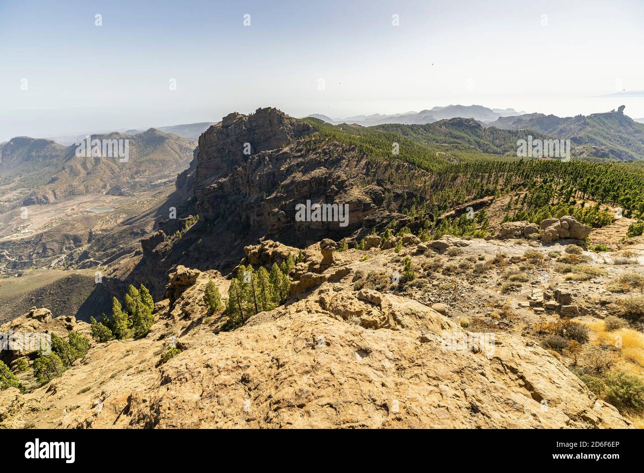 Blick vom Aussichtspunkt 'Pico de las Nieves' auf die hohen Berge von Gran Canaria, Spanien Stockfoto