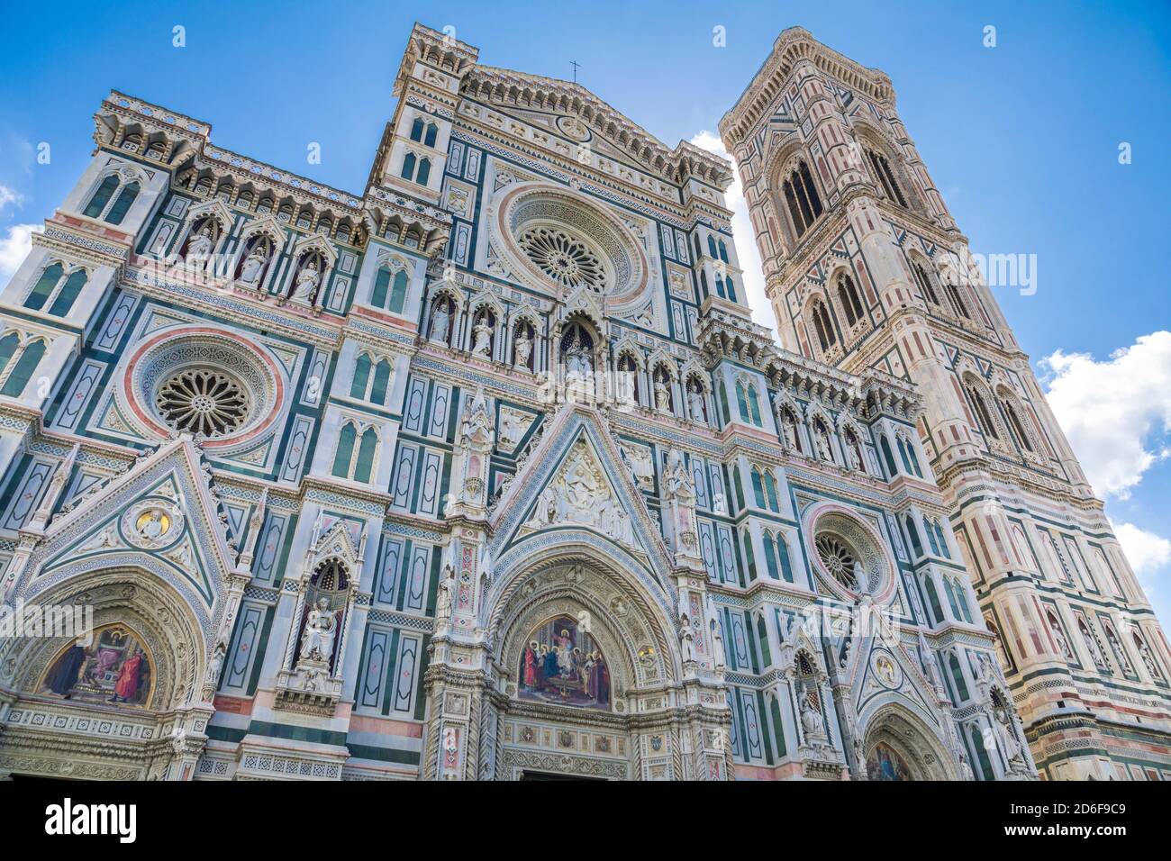 Die Fassade der Kathedrale von Florenz, Kathedrale der Heiligen Maria der Blume, Toskana, Italien Europa Stockfoto