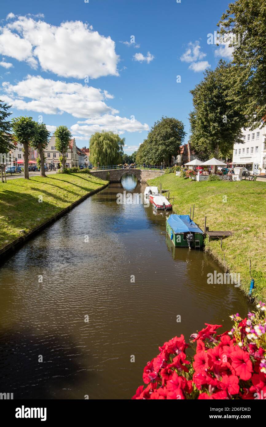 Friedrichstadt, Kanal, Nordsee Stockfoto