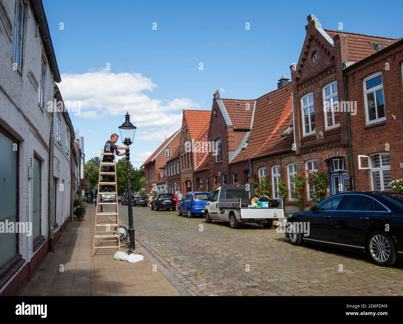 Firedrichstadt, Nordsee, Elektriker, Straßenlaterne Stockfoto