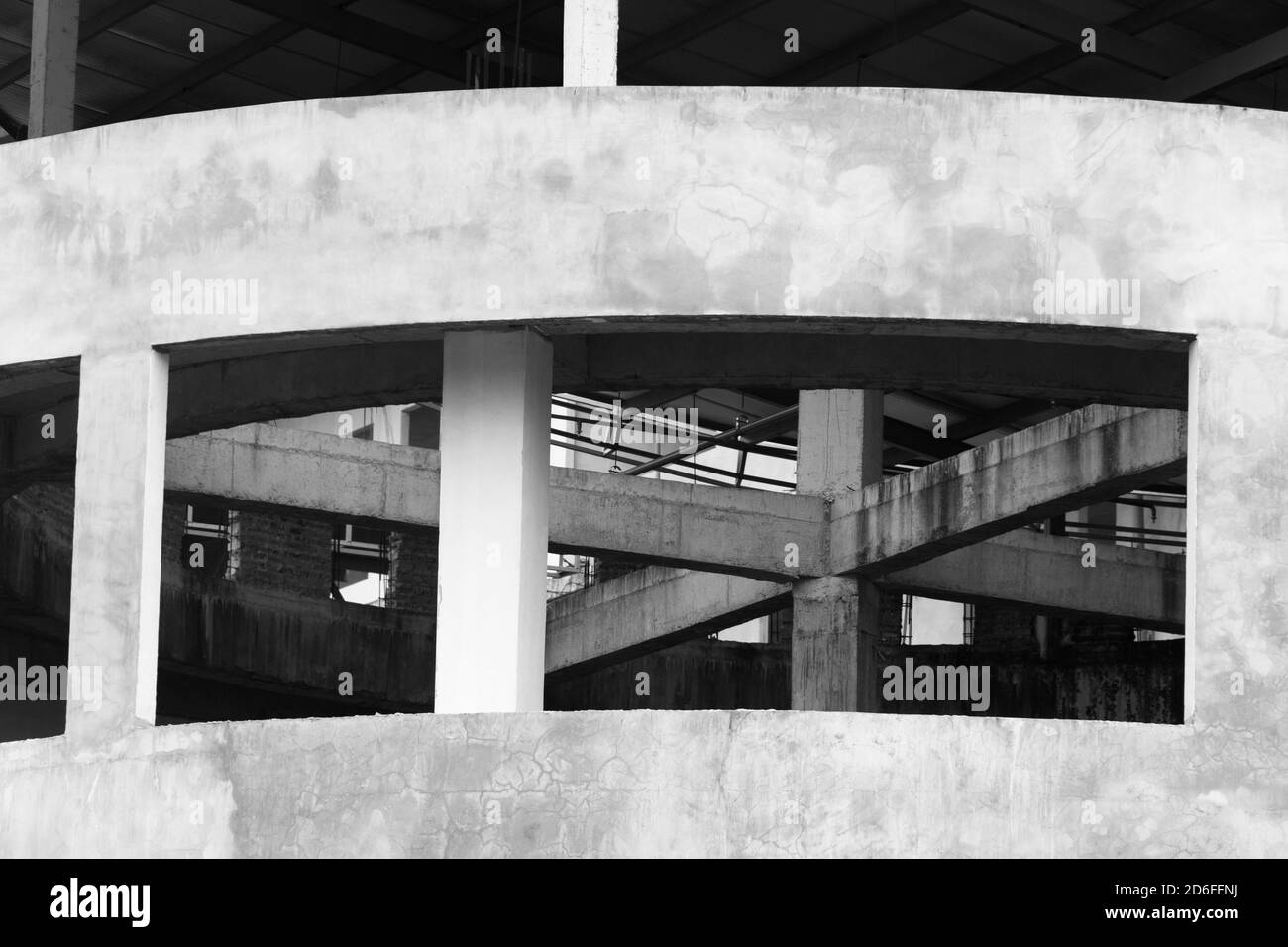 Loft grau Zement Bau Gebäude Architektur Hintergrund Stockfoto