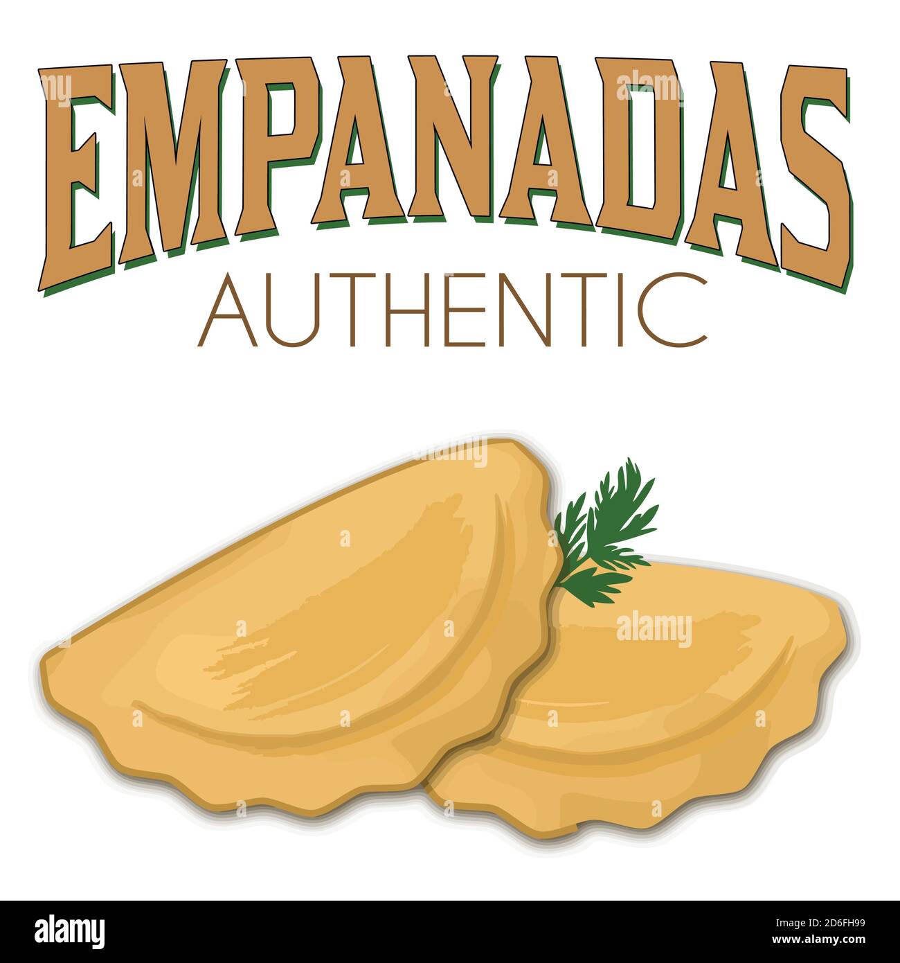 Zwei Empanadas auf weißem Hintergrund, Vektorgrafik Stock Vektor