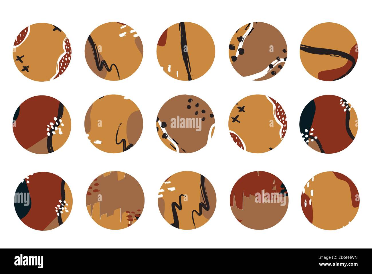 Boho Terracotta Cover Highlight-Symbol. Abstrakte Kunst Logo Element. Stock Vektor
