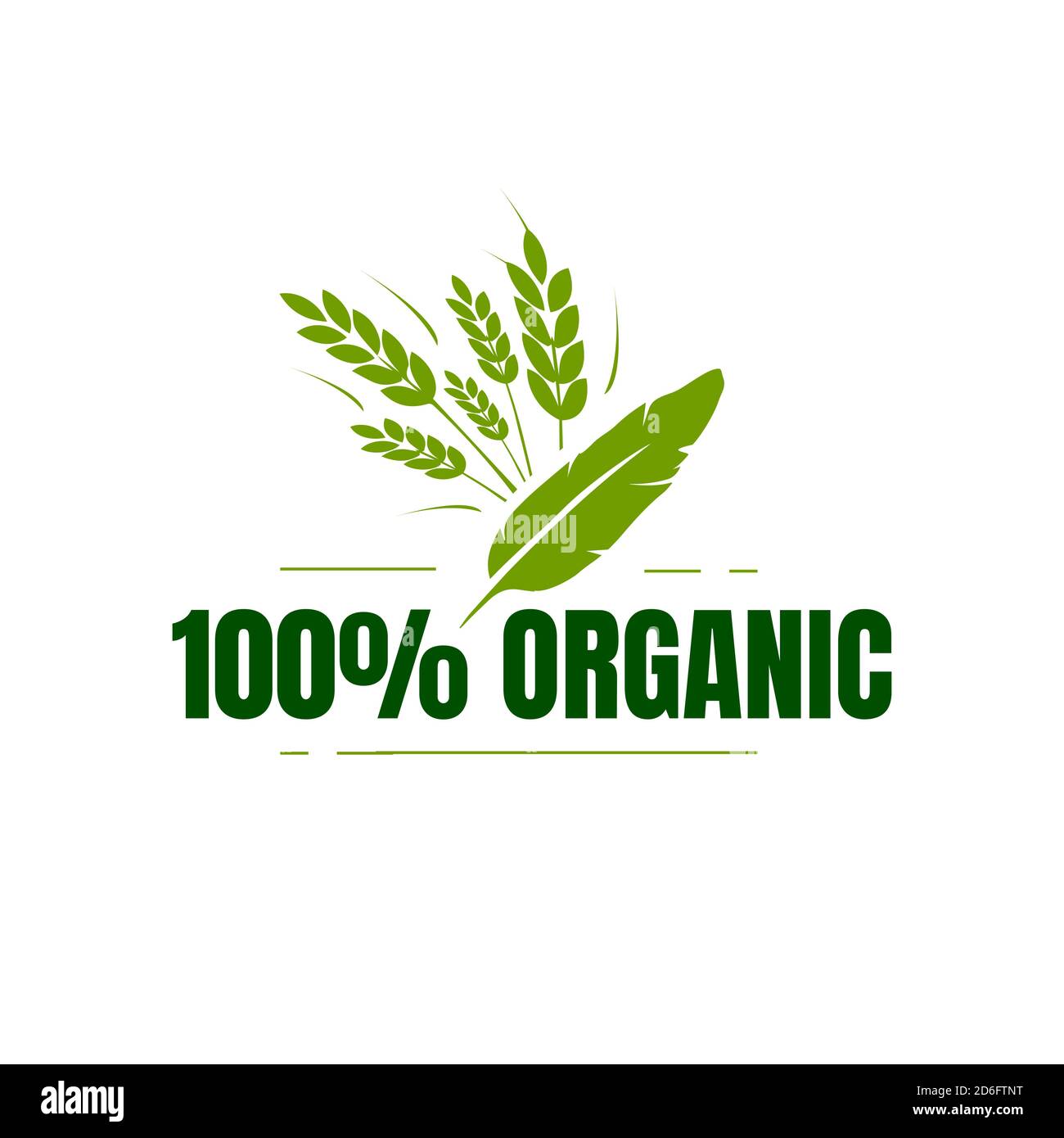 100% Prozent Bio-Logo-Design natürliche Gesundheit Lebensmittel Zeichen Vektor Abbildungen Stock Vektor