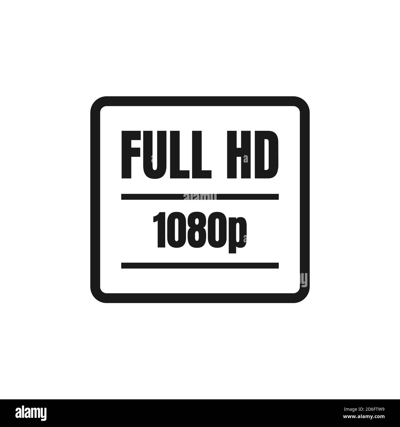 Full HD Logo Symbol 1080p Zeichen Zeichen Full High Definition Symbolvektor für Auflösung Stock Vektor