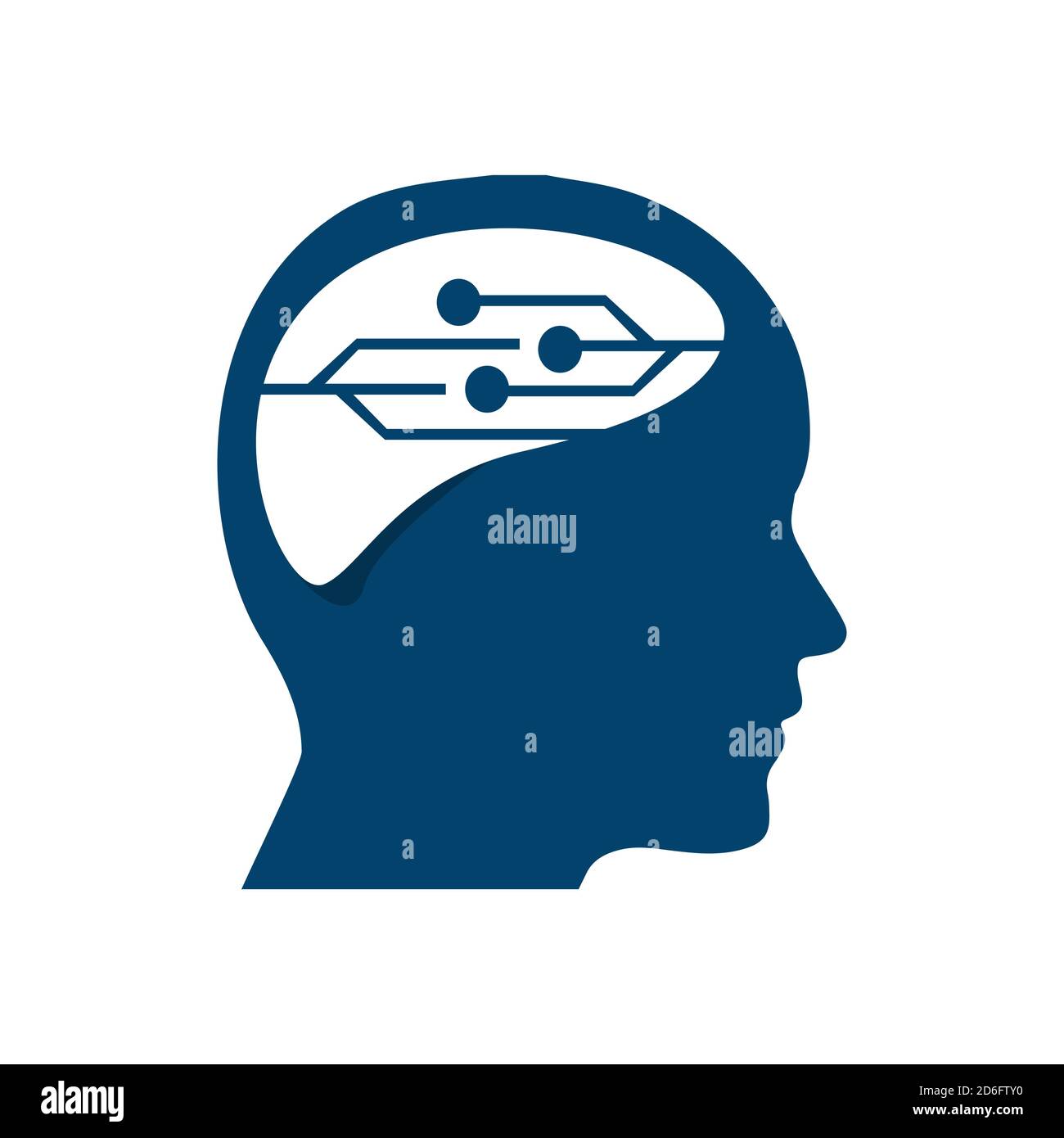 Maschinelles Lernen Logo Design Vektor Illustrationen Gehirn ai Technologie Mensch Vorlage Stock Vektor