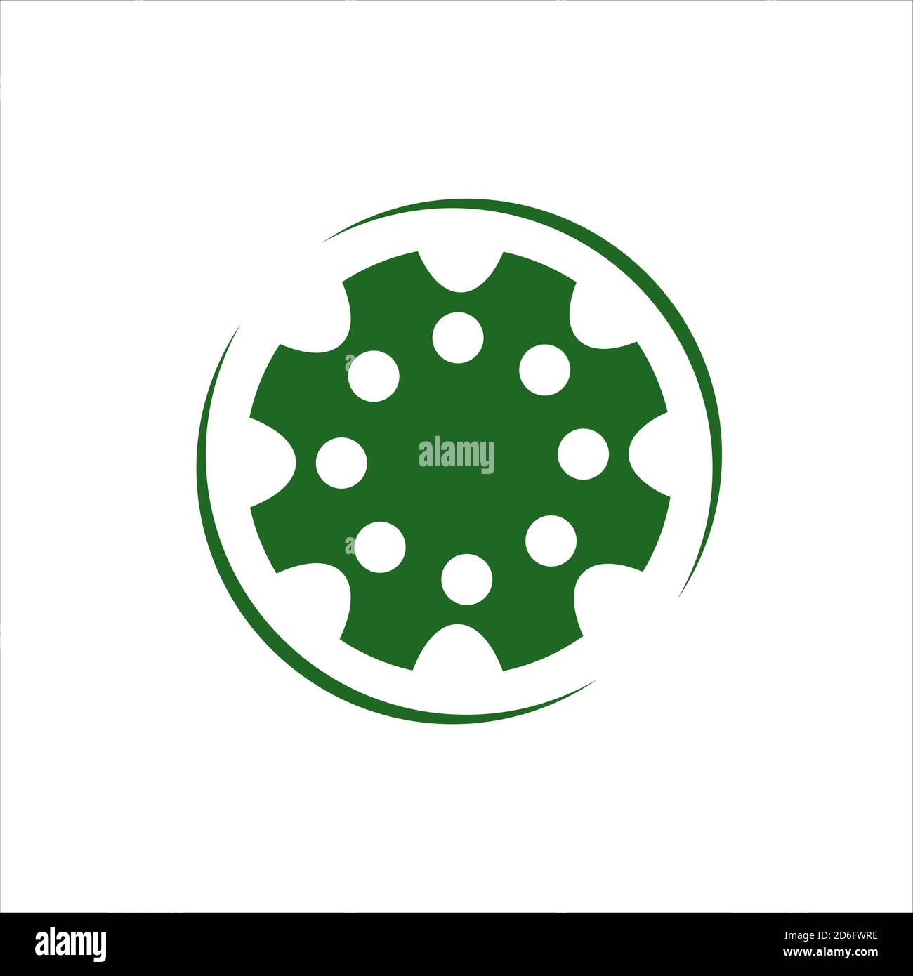 Grüne Zahnräder oder Zahnräder Logo Design Vektor Illustration Stock Vektor