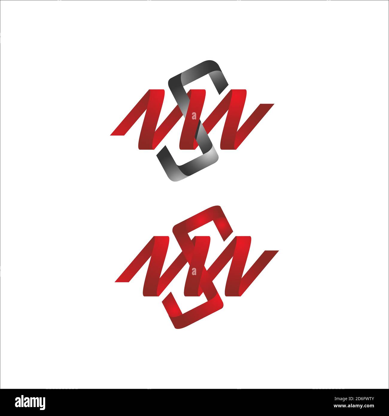 Stilvolles 3-Buchstaben-Logo-Design Initial NSW sportlich Symbol Vektor Abbildung Stock Vektor