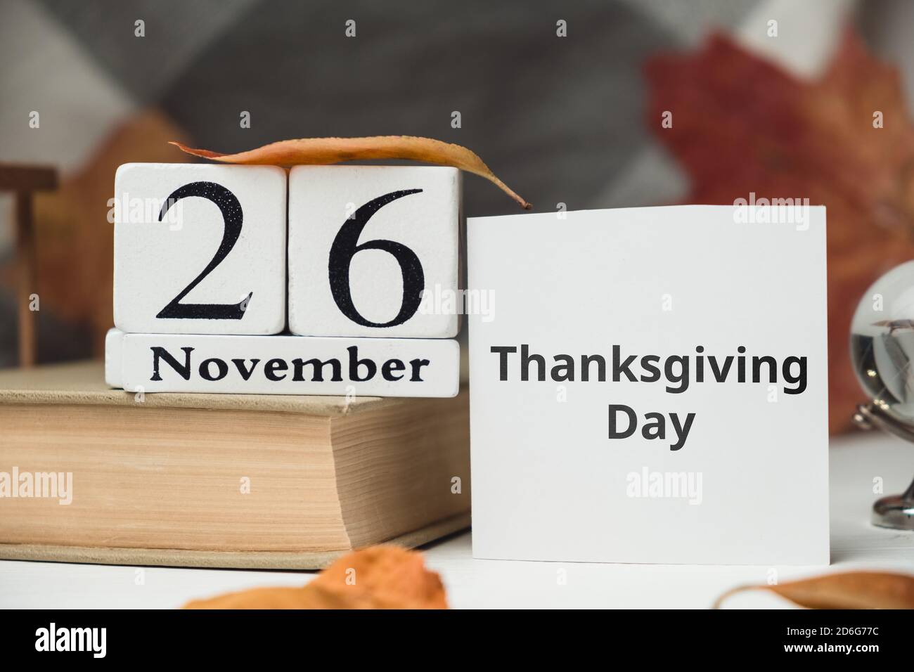 Thanksgiving Tag des Herbstmonats Kalender November. Stockfoto