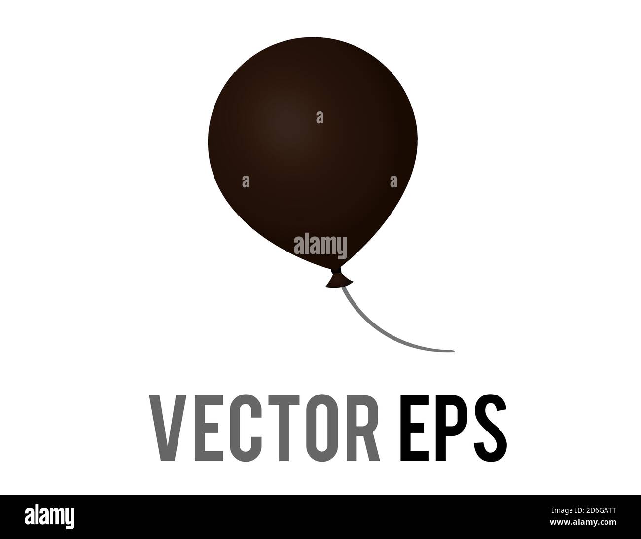 Der isloated Vektor Gradient schwarz Luftballon auf String-Symbol, herzlichen Glückwunsch, feiern Happy halloween, Geburtstag Stock Vektor
