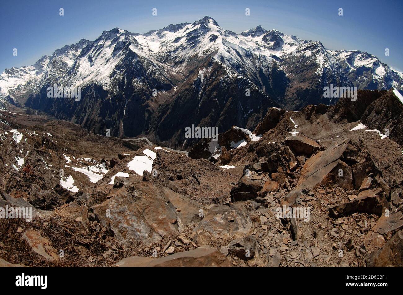 La Grave- La Meije, Les deux alpes Resort im Winter, Berge in französischen alpen, Rhone Alpes in Frankreich Europa Stockfoto