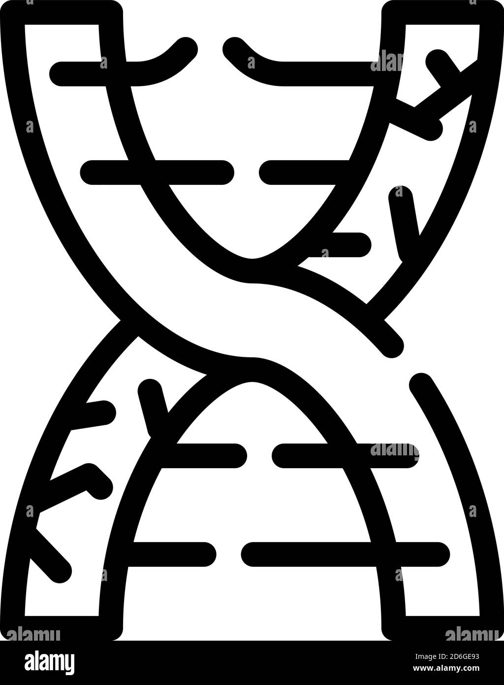 dna-Zerfall Linie Symbol Vektor schwarz Illustration Stock Vektor