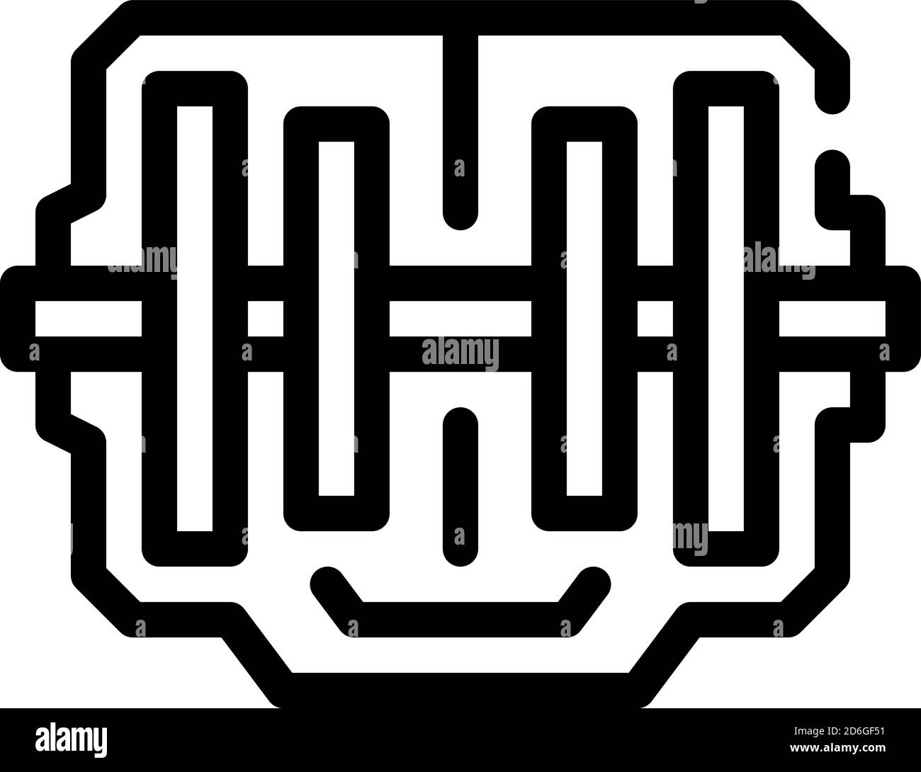 Elektrische Generatorlinie Symbolvektor schwarze Abbildung Stock Vektor