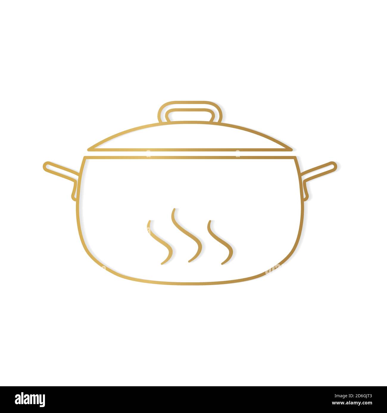 goldenes Kochtopf Symbol- Vektor-Illustration Stock Vektor