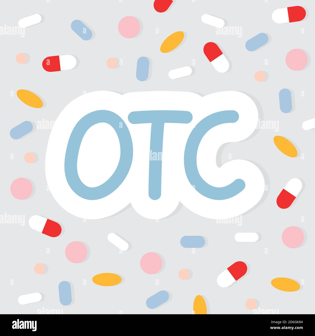 OTC-Zusammensetzung (Over the Counter Drugs) – Vektordarstellung Stock Vektor