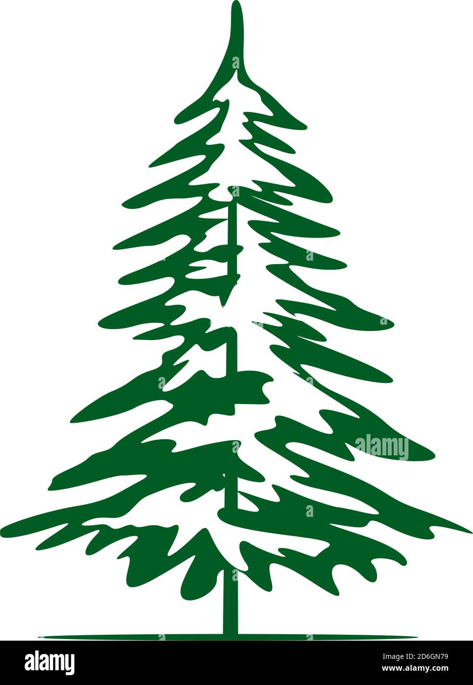 Grüner Weihnachtsbaum. Vektorgrafik und Symbol. Stock Vektor