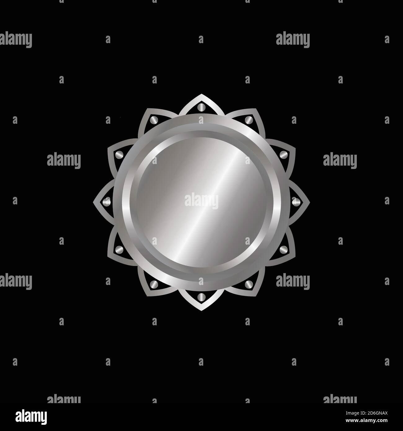 Vektor-Illustration Zertifikat 3d Silberfolie Dichtung oder Medaille isoliert Stock Vektor