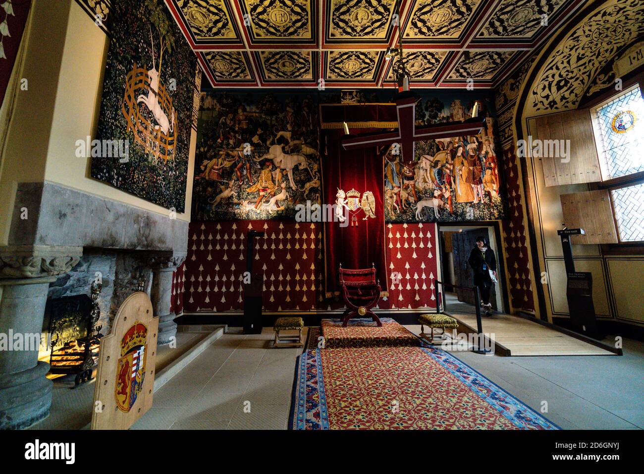 STIRLING, VEREINIGTES KÖNIGREICH - Sep 01, 2018: Stirling Castle Innenaufnahme King's room Stockfoto