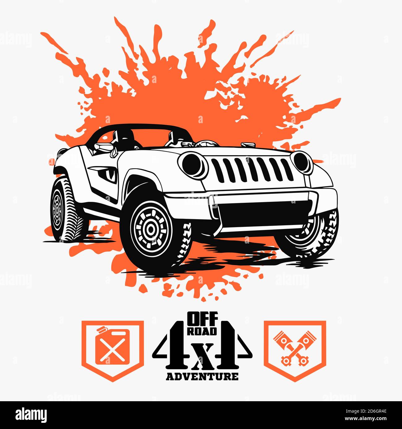 Off-Road-Auto und Elemente für T-Shirt und Emblem - Vektor Setzen Stock Vektor