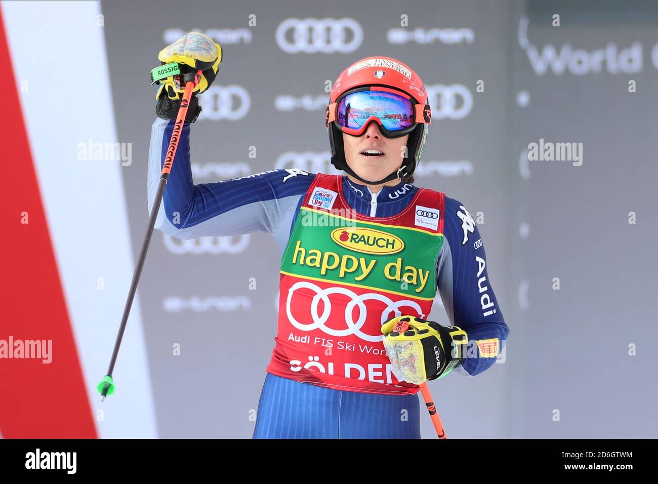 Solden, Österreich. Oktober 2020. SOELDEN, ÖSTERREICH. 17 2020. OKTOBER: 1. Damen-Riesenslalom im Rahmen des Alpinen Ski-Weltcups in Solden am 17. Oktober 2020; Lauf 2, Federica Brignone (ITA) (Foto: Pierre Teyssot/ESPA-Images) Kredit: Europäische Sport Fotoagentur/Alamy Live News Stockfoto