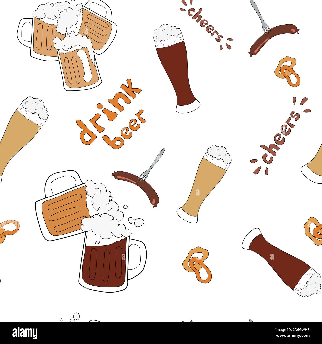 Vector Muster Craft Bier und Snacks Stock Vektor