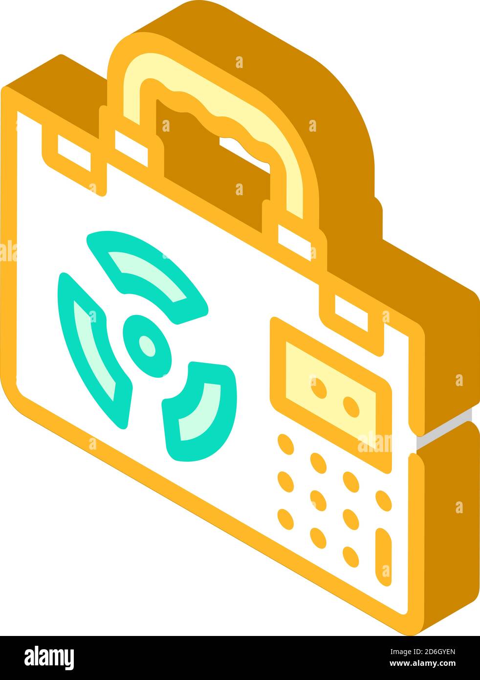 Nuclear Koffer isometrische Symbol Vektor-Zeichen-Illustration Stock Vektor