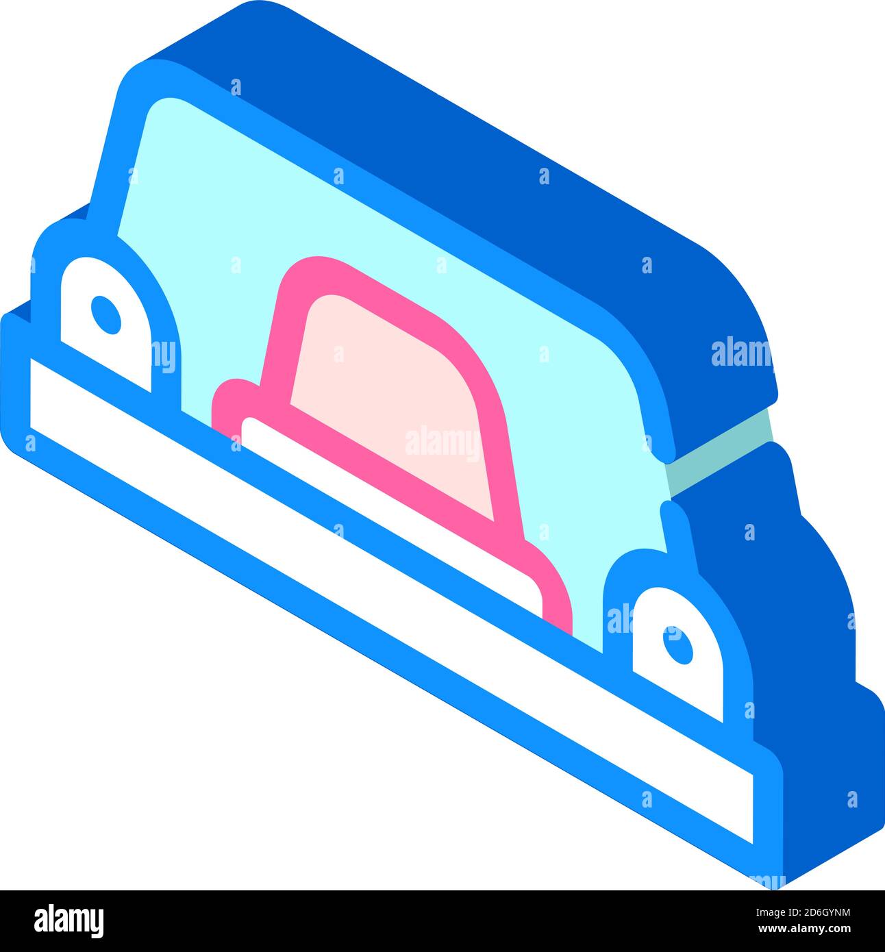 Rote Schaltfläche isometrisches Symbol Vektorzeichen Illustration Stock Vektor