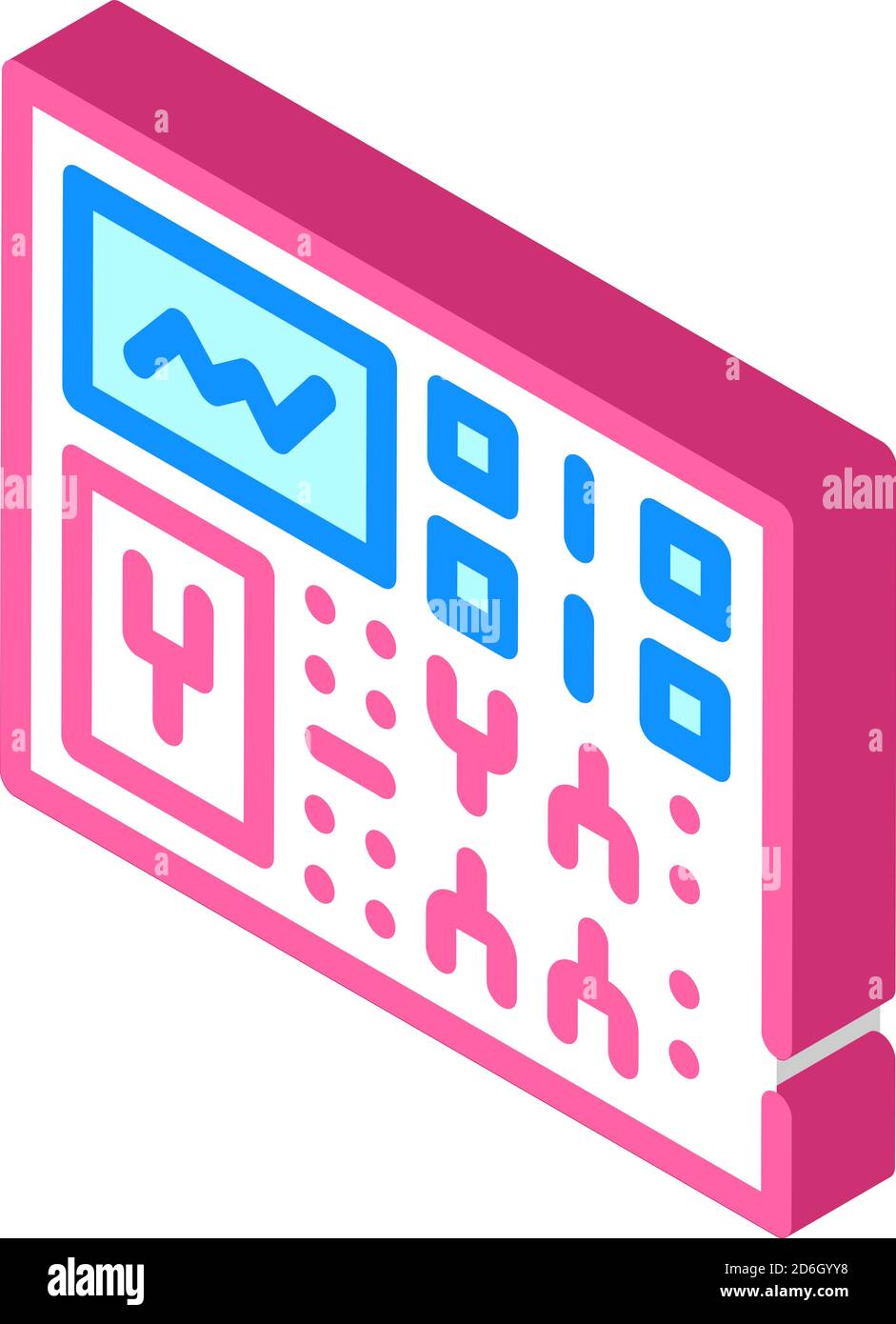 Abbildung des isometrischen Symbolvektors der Kraftwerksteuerung Stock Vektor