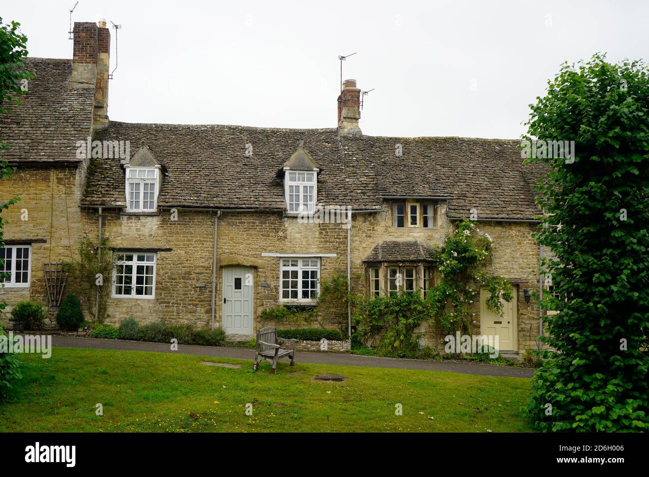 Häuser in Burford, Cotswolds, England Stockfoto