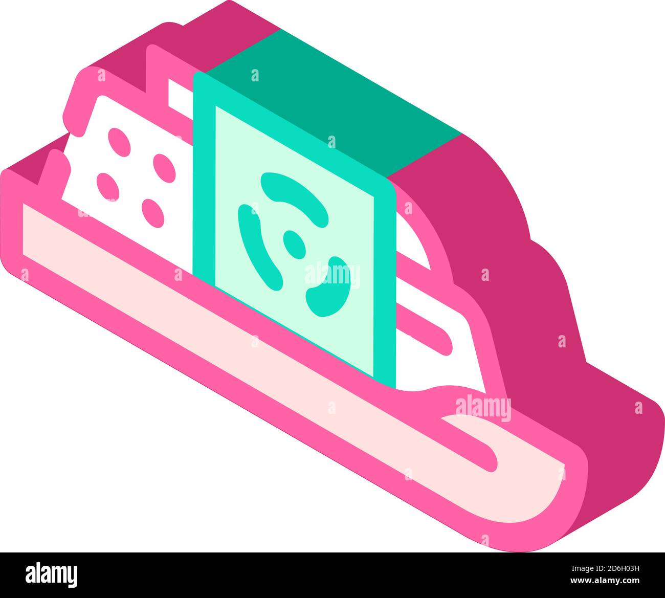 Abbildung des isometrischen Symbolvektors des Atomkraftschiffs Stock Vektor