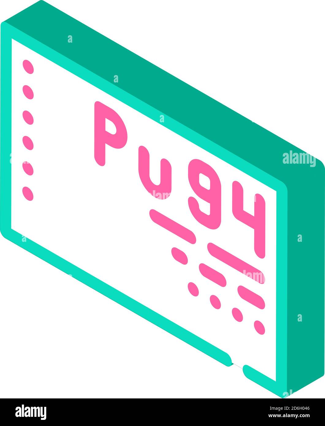 Plutonium Element isometrische Symbol Vektor-Zeichen-Illustration Stock Vektor