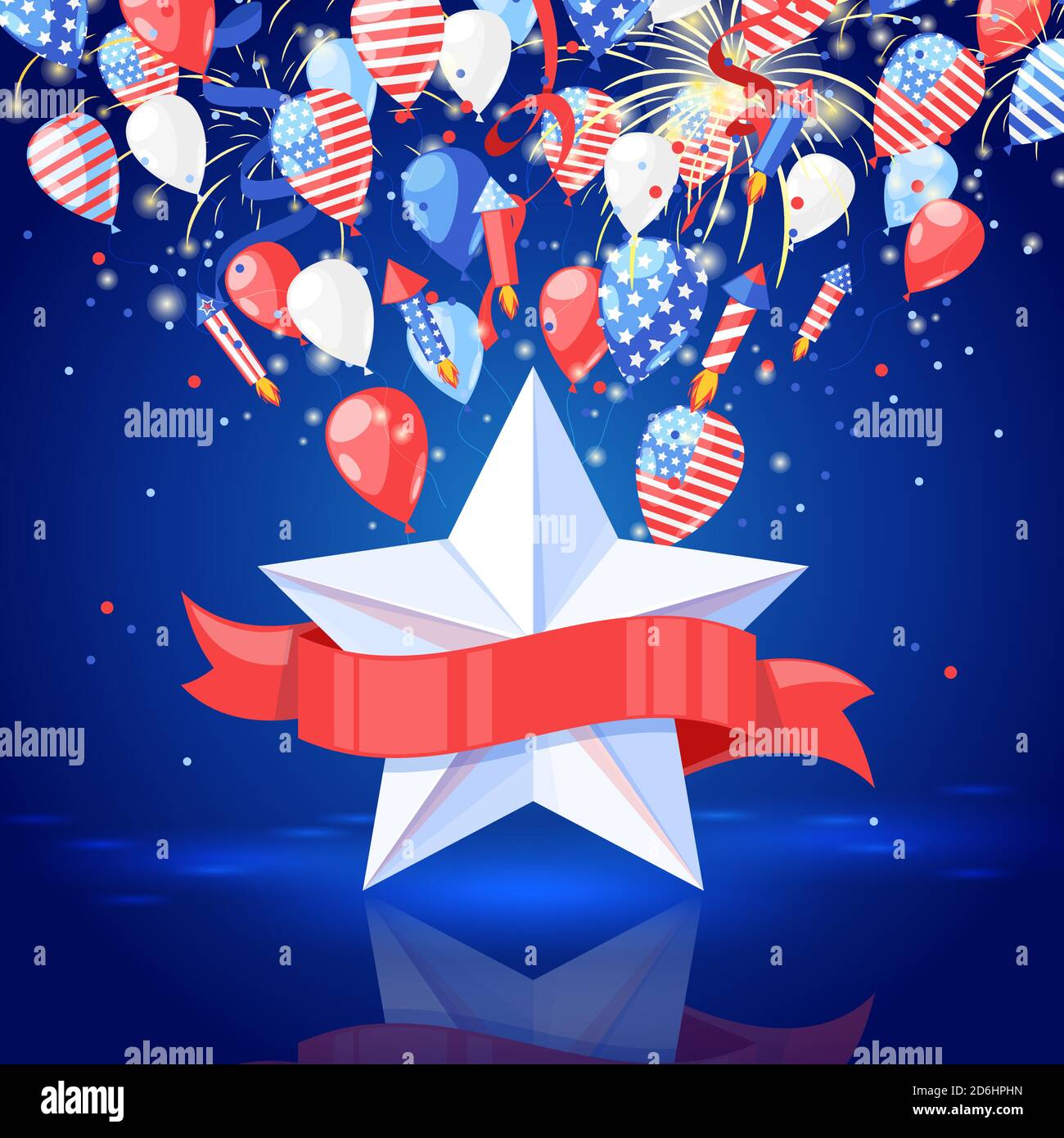 Nationale Symbole der USA. Vektor isolierte Design-Elemente für USA Independence Day. 4 von Juli Feier Ikonen. Stock Vektor