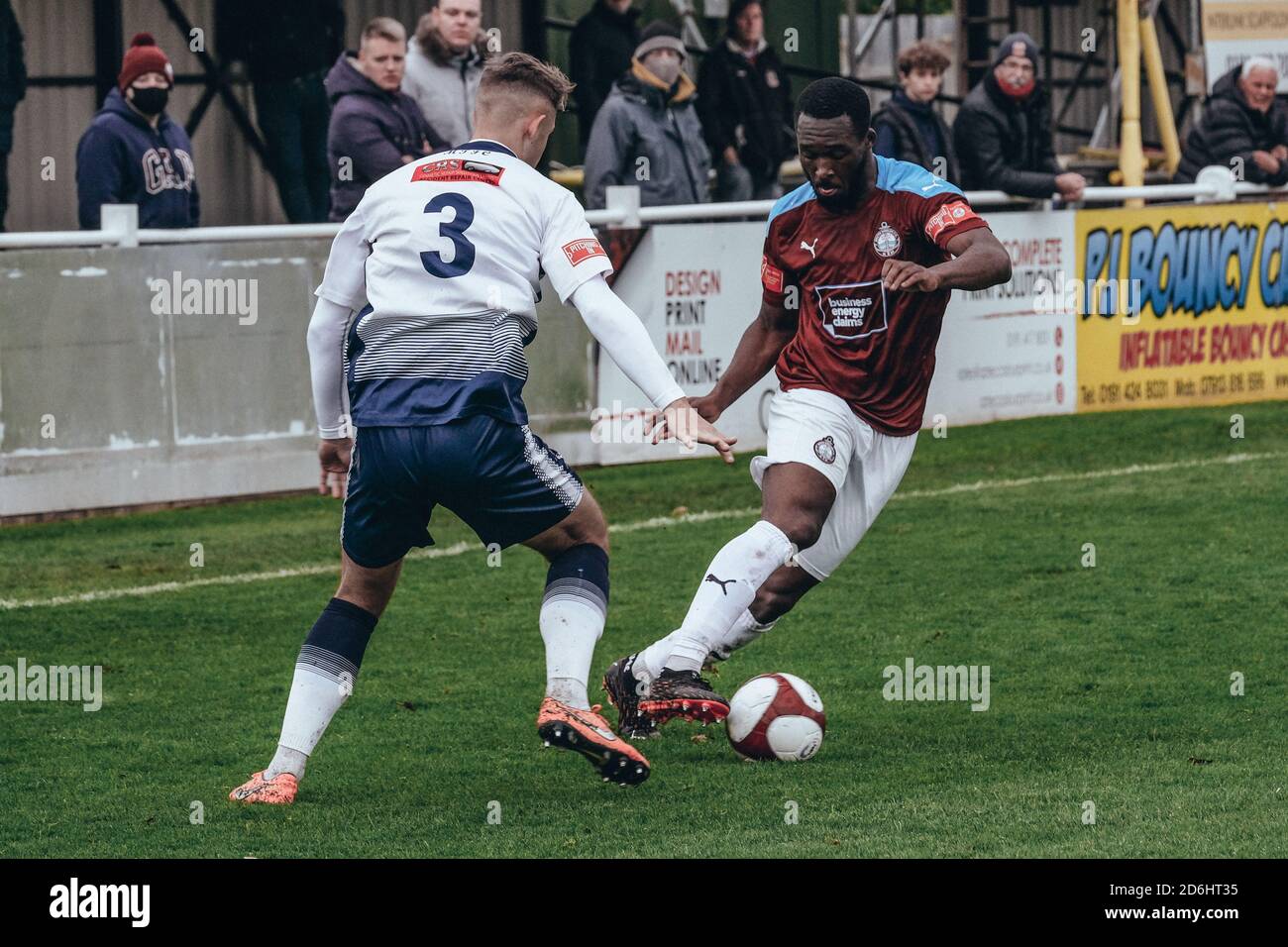 South Shields, Großbritannien. 17. Oktober 2020 - South Shields, Großbritannien: South Shields veranstaltete Matlock Town in der Pitching in der Northern Premier League. Matlock Town gewann 1-0 dank eines Tores von Alex Byrne. Kredit: Thomas Jackson/Alamy Live Nachrichten Stockfoto