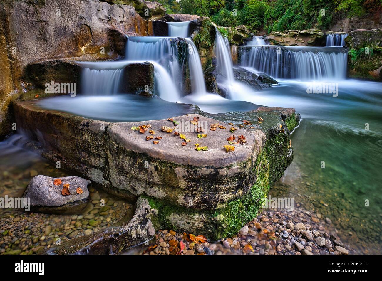 Affenschlucht mit Wasserfall am Fluss Toess, Winterthur, Kanton Zürich, Schweiz Stockfoto