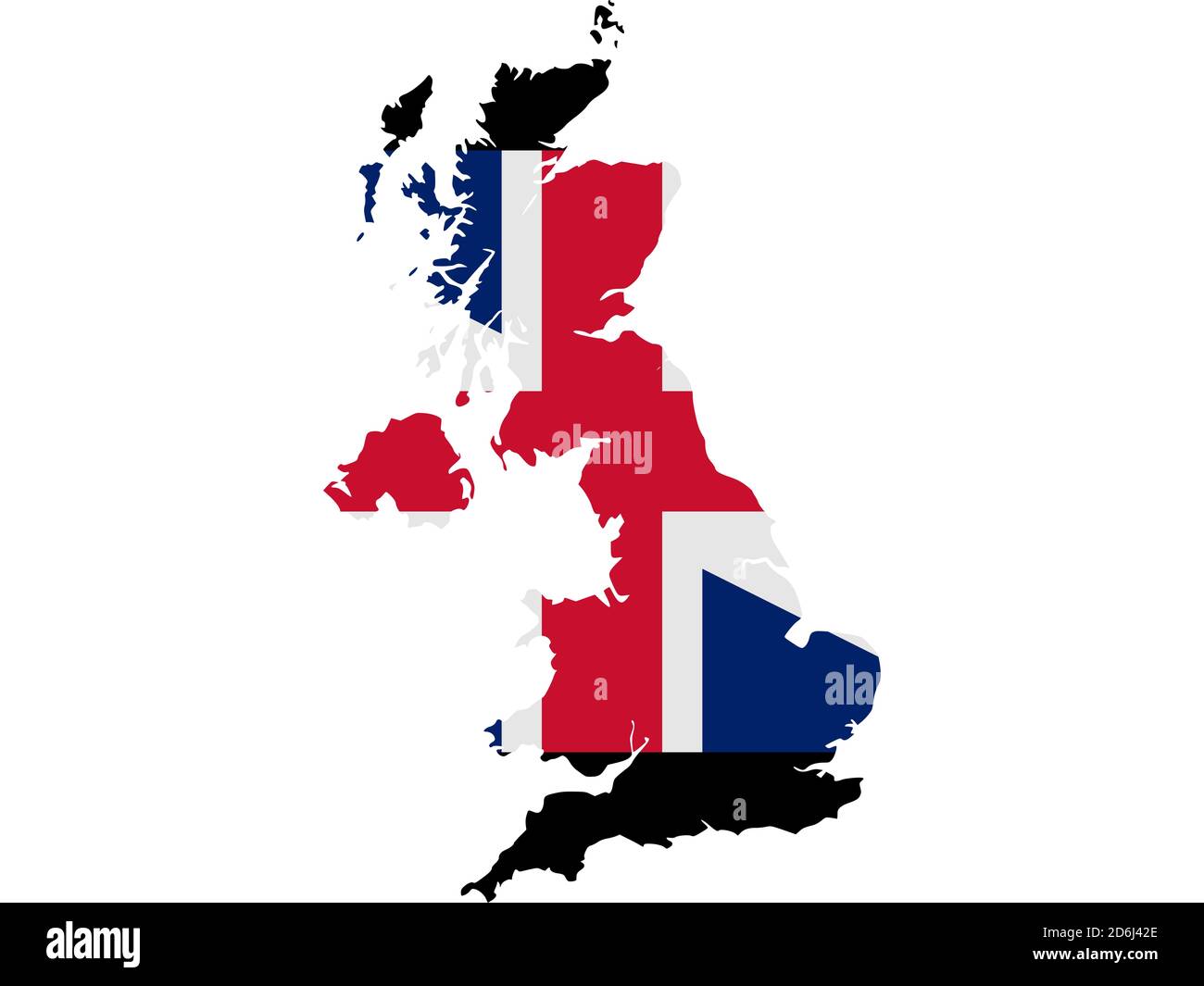 Flagge in Form des geographischen Landes, Vereinigtes Königreich Großbritannien und Nordirland, Nordeuropa Stockfoto