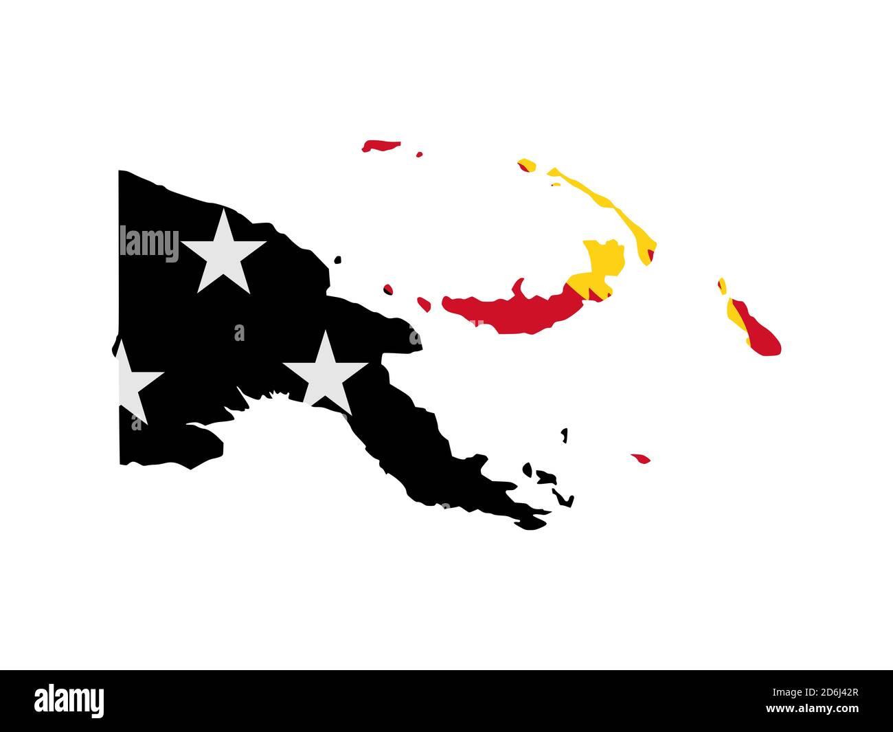 Flagge in Form des geographischen Landes, Papua-Neuguinea, Melanesien, Ozeanien Stockfoto