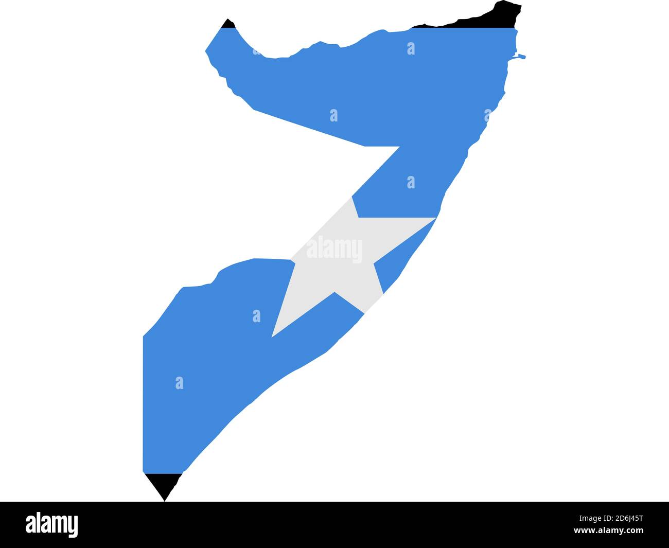 Flagge in Form des geographischen Landes, Somalia, Subsahara-Afrika, Ostafrika, Afrika Stockfoto