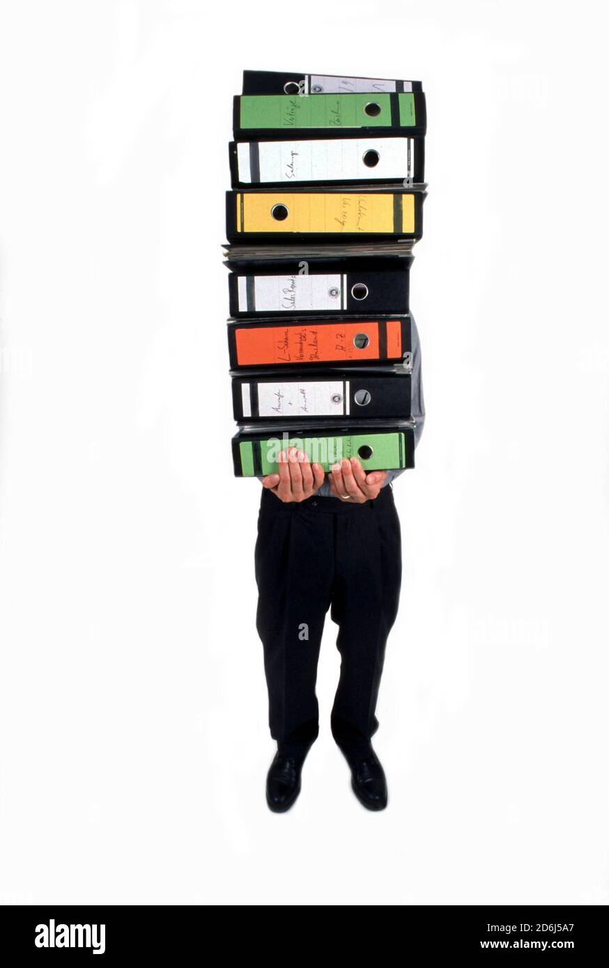 Bürokratie, Akten, Mann trägt viele führende Akten, Berlin, Deutschland Stockfoto Bürokratie, Akten, Mann trägt viele führende Akten, Berlin, Deutschland Stockfoto