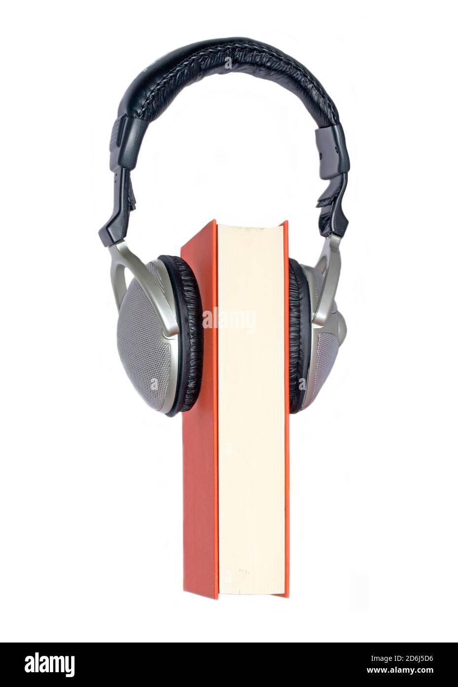 Hörbuch, Buch mit Kopfhörern, Parodie, lustig, Berlin, Deutschland Stockfoto