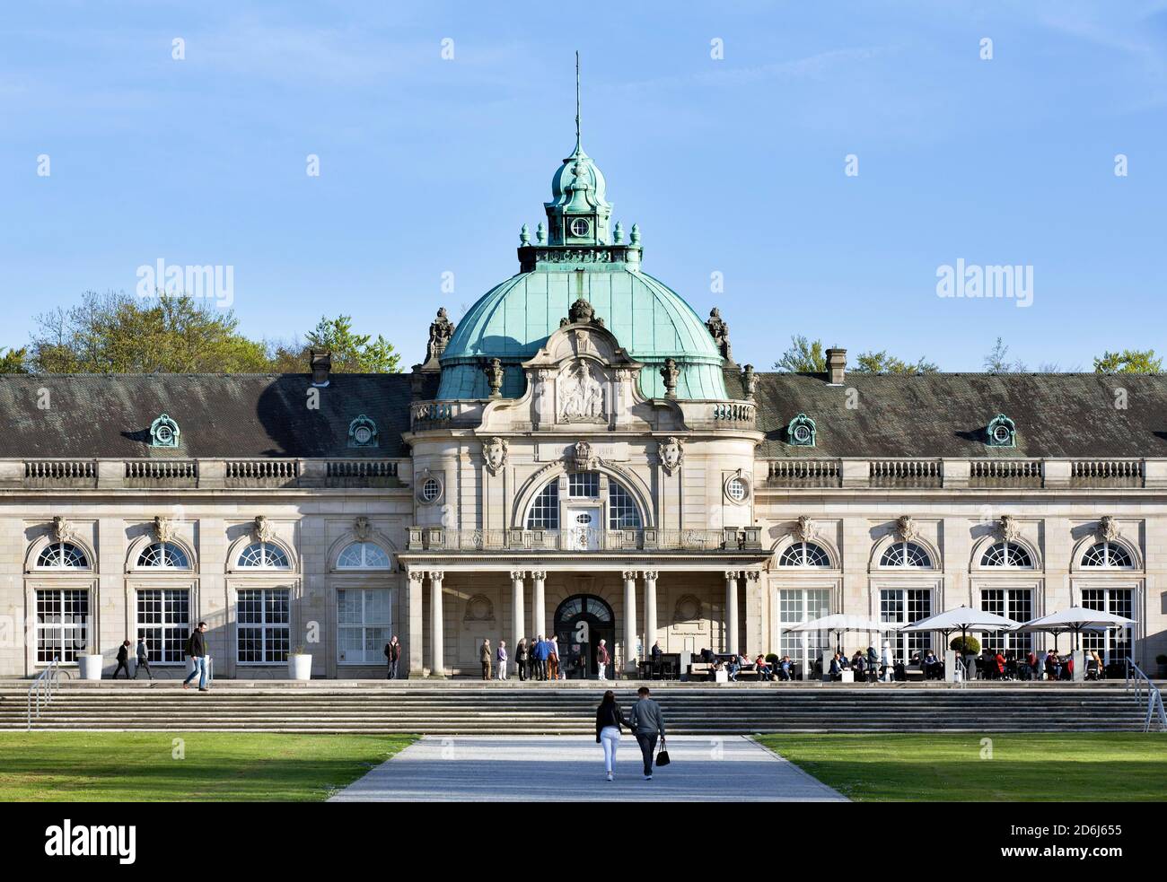 Kaiserpalais, erbaut 1908 als neues Wellnesshotel mit Lesesaal, Lounges, Restaurant, Billardraum, Konzertsaal, Kurpark, Bad Oeynhausen, Ost Stockfoto