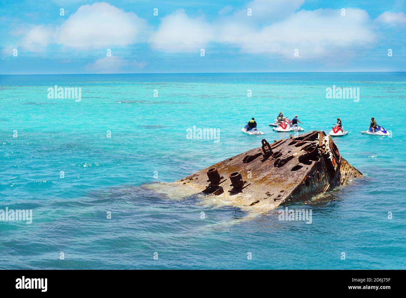 Semi untergetaucht Schiffswrack HMS Vixen am westlichen Ende von Bermuda, Bermuda Island Stockfoto