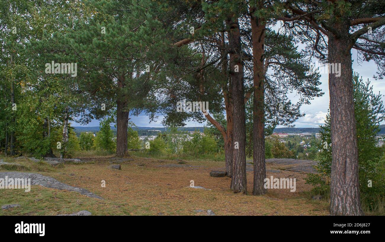 Atemberaubender russischer Norden. Die Stadt Sortavala liegt nordwestlich des Onega-Sees Stockfoto