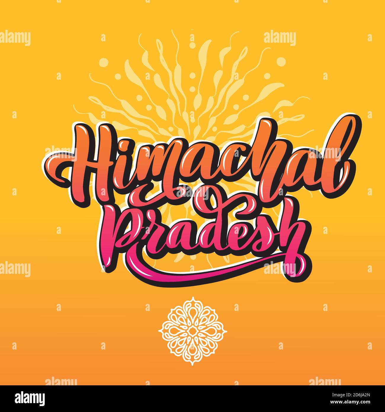 Himachal Pradesh handschriftliche Stock-Schrift Typografie. Staaten von Indien Stock Vektor