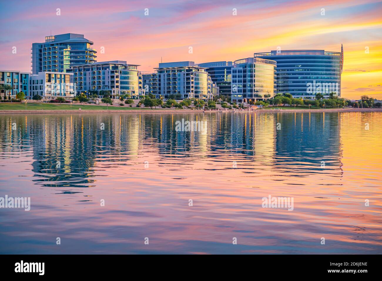 Wunderschöner Tempe Town Lake in Tempe, Arizona Stockfoto