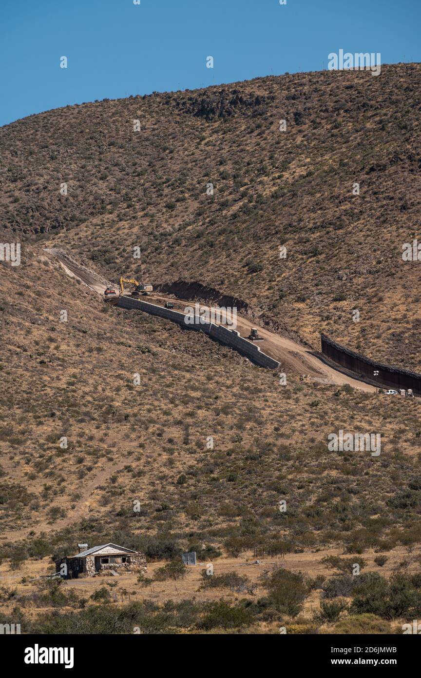 Neue Baumaßnahmen an der Grenzmauer zwischen den USA und Mexiko Stockfoto
