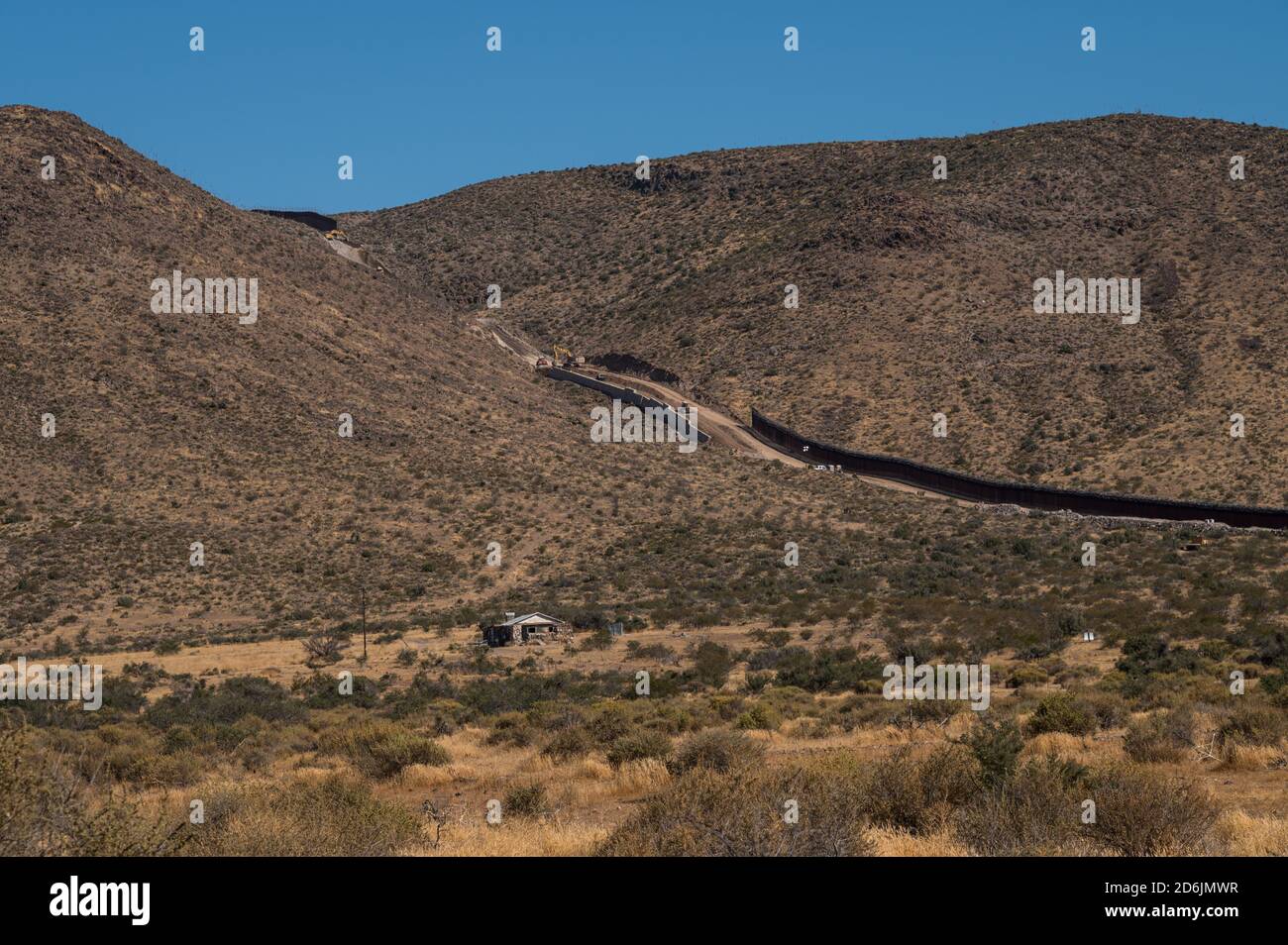 Bauarbeiten an der Grenze Mexiko Vereinigte Staaten Grenzmauer Stockfoto