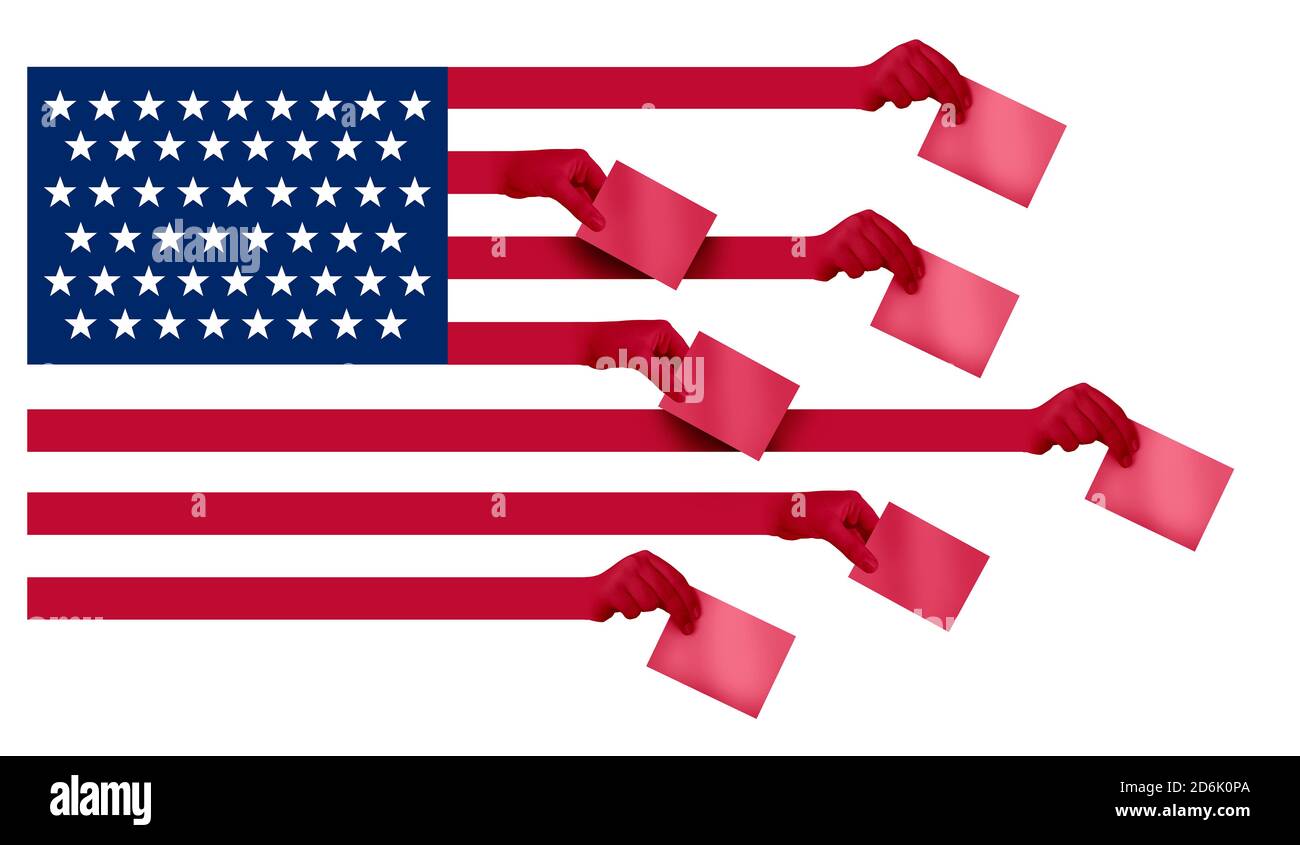 US-Wahlen und US-Wahlen oder US-amerikanische Wähler, die in den USA für einen Präsidenten oder Senator und Kongressabgeordneten oder Kongressabgeordneten stimmen. Stockfoto