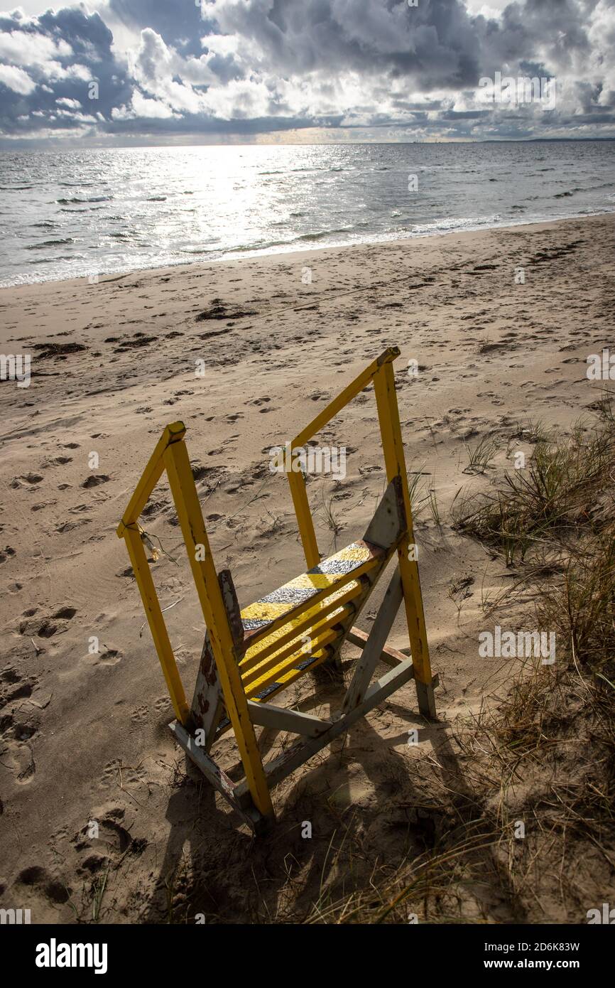 Treppen zum Strand, Dänemark Stockfoto