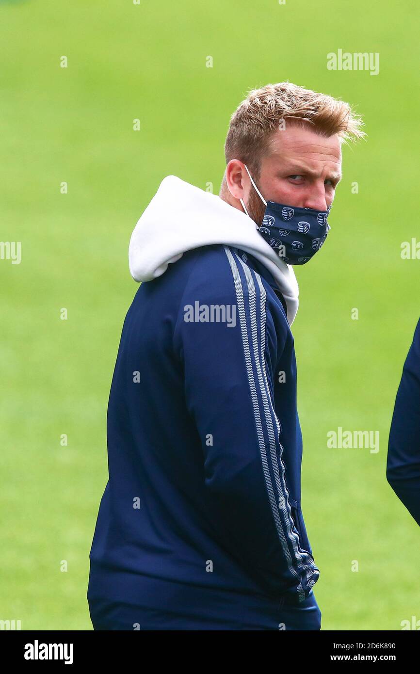Chicago, Vereinigte Staaten . Oktober 2020. Sporting KC-Stürmer Johnny Russell (7) prüft Soldier Field vor einem MLS-Spiel gegen den Chicago Fire FC im Solider Field, Samstag, 17. Oktober 2020, in Chicago, Illinois. The Fire Tie Sporting KC 2-2 (IOS/ESPA-Images) Quelle: European Sports Photo Agency/Alamy Live News Stockfoto